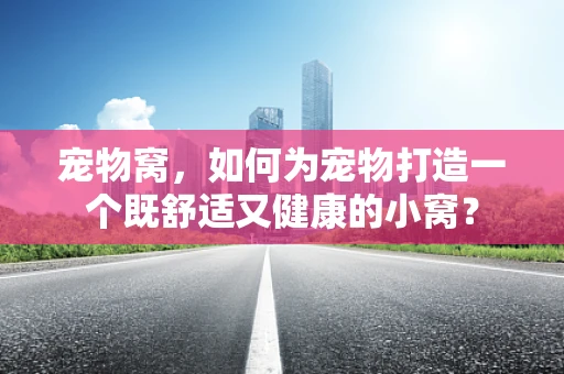 宠物窝，如何为宠物打造一个既舒适又健康的小窝？