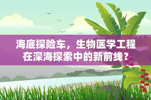 海底探险车，生物医学工程在深海探索中的新前线？