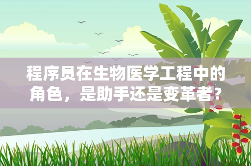 程序员在生物医学工程中的角色，是助手还是变革者？