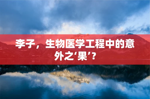 李子，生物医学工程中的意外之‘果’？