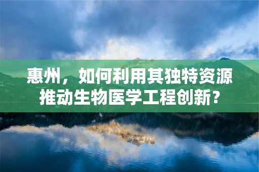 惠州，如何利用其独特资源推动生物医学工程创新？