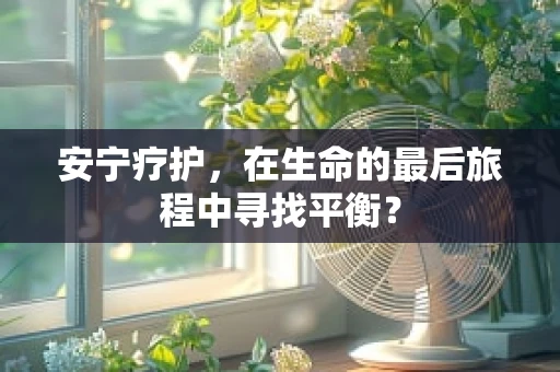 安宁疗护，在生命的最后旅程中寻找平衡？