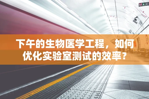 下午的生物医学工程，如何优化实验室测试的效率？