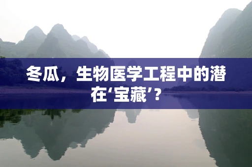 冬瓜，生物医学工程中的潜在‘宝藏’？