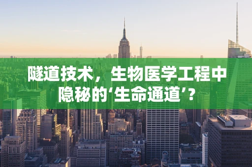 隧道技术，生物医学工程中隐秘的‘生命通道’？