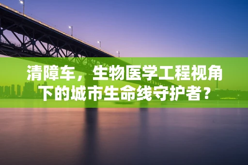 清障车，生物医学工程视角下的城市生命线守护者？