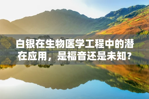 白银在生物医学工程中的潜在应用，是福音还是未知？