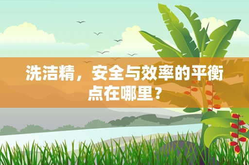 洗洁精，安全与效率的平衡点在哪里？