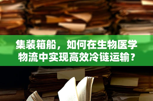 集装箱船，如何在生物医学物流中实现高效冷链运输？