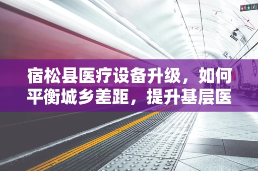 宿松县医疗设备升级，如何平衡城乡差距，提升基层医疗服务质量？