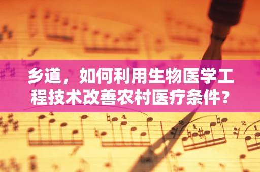 乡道，如何利用生物医学工程技术改善农村医疗条件？