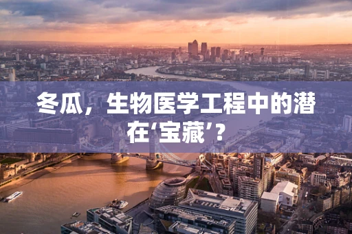 冬瓜，生物医学工程中的潜在‘宝藏’？