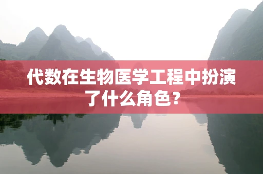 代数在生物医学工程中扮演了什么角色？