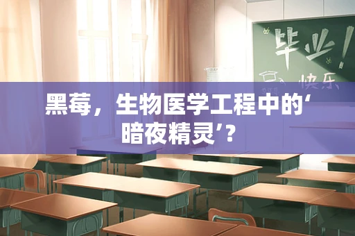 黑莓，生物医学工程中的‘暗夜精灵’？