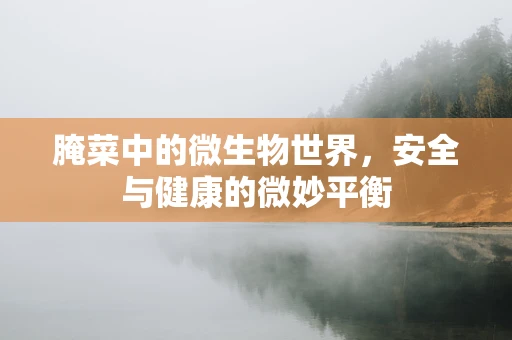 腌菜中的微生物世界，安全与健康的微妙平衡