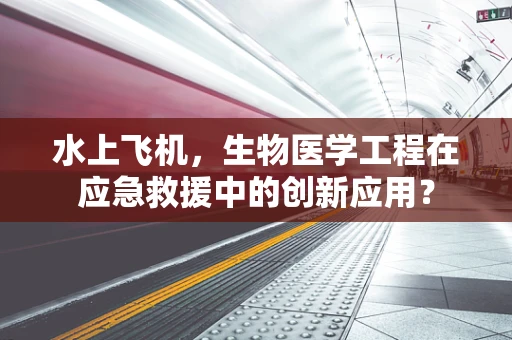 水上飞机，生物医学工程在应急救援中的创新应用？