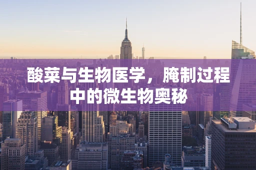 酸菜与生物医学，腌制过程中的微生物奥秘