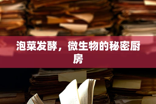 泡菜发酵，微生物的秘密厨房